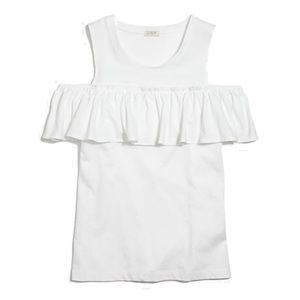 J Crew Factory white cotton shoulder cutout tank. New with tags. Size small.